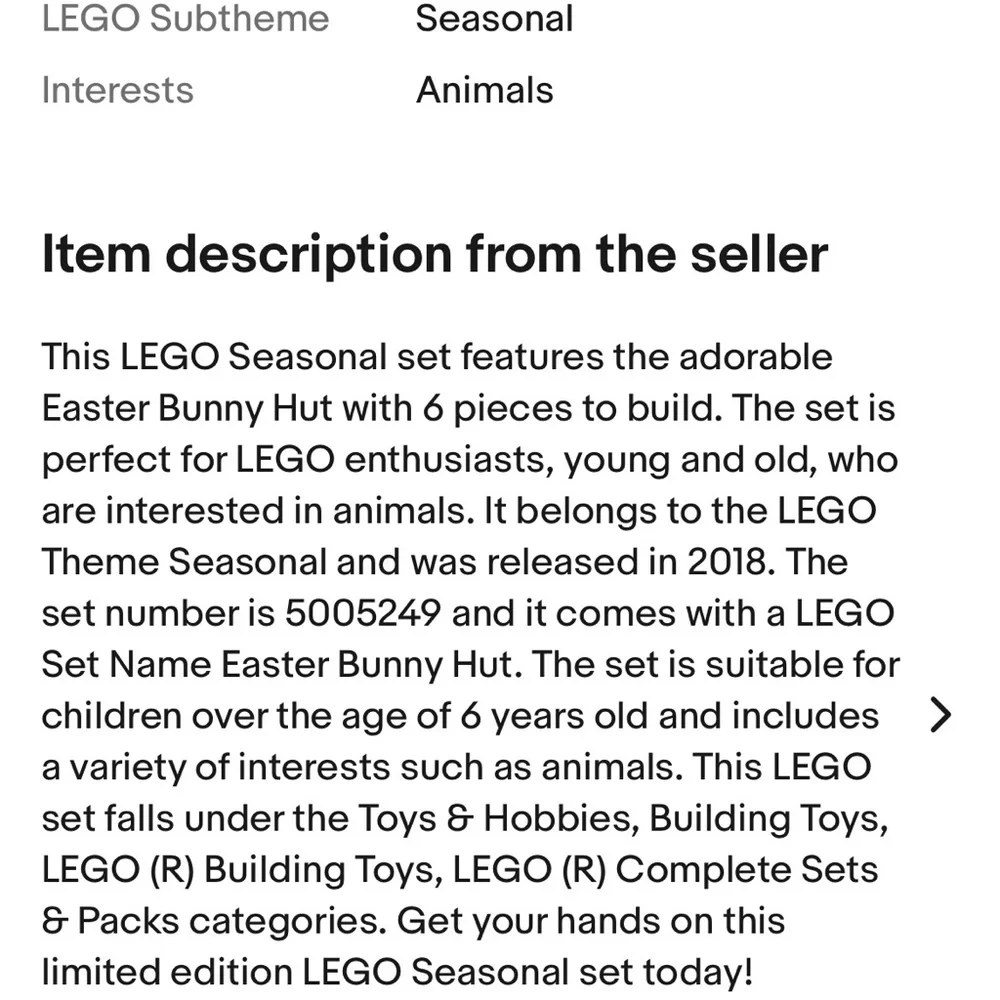 New Retired LEGO Easter Bunny Hut Lego